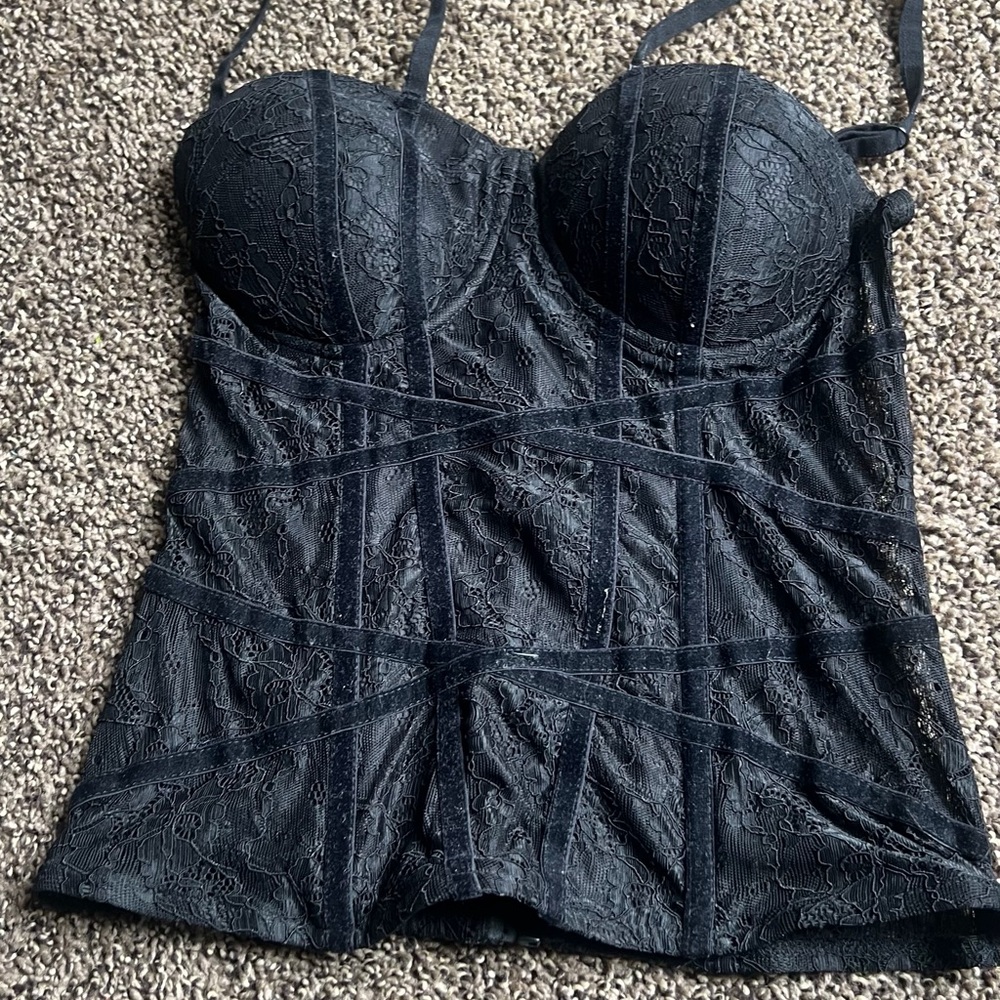 Black Corset Lace Top